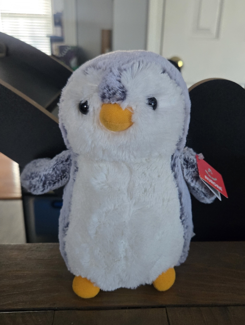 Aurora Plush Gray & White Penguin Stuffed Animal New